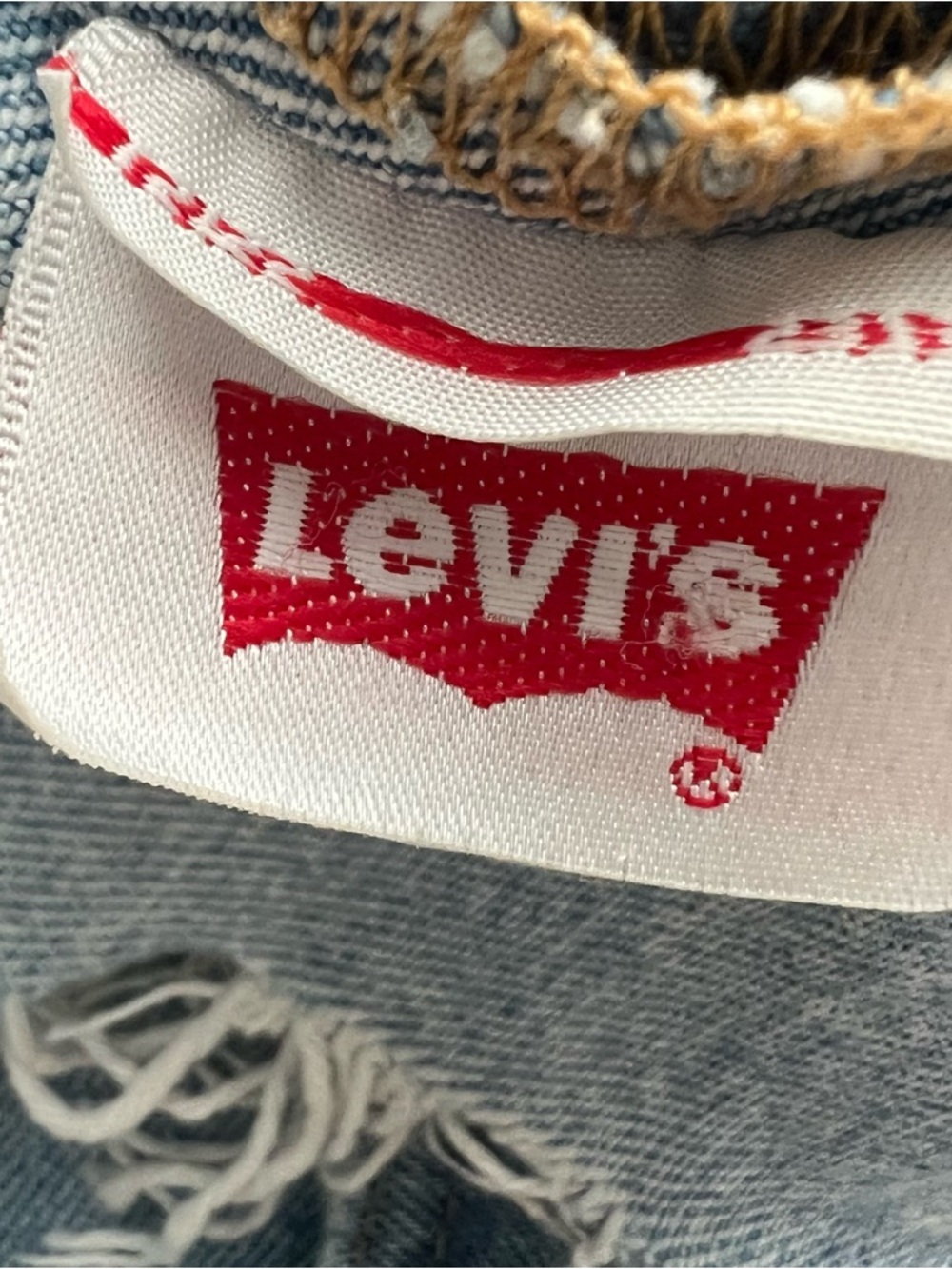 Levi’s Premium 501 Original High Rise Distressed Cutoff Big E Denim Shorts - Picture 14 of 14